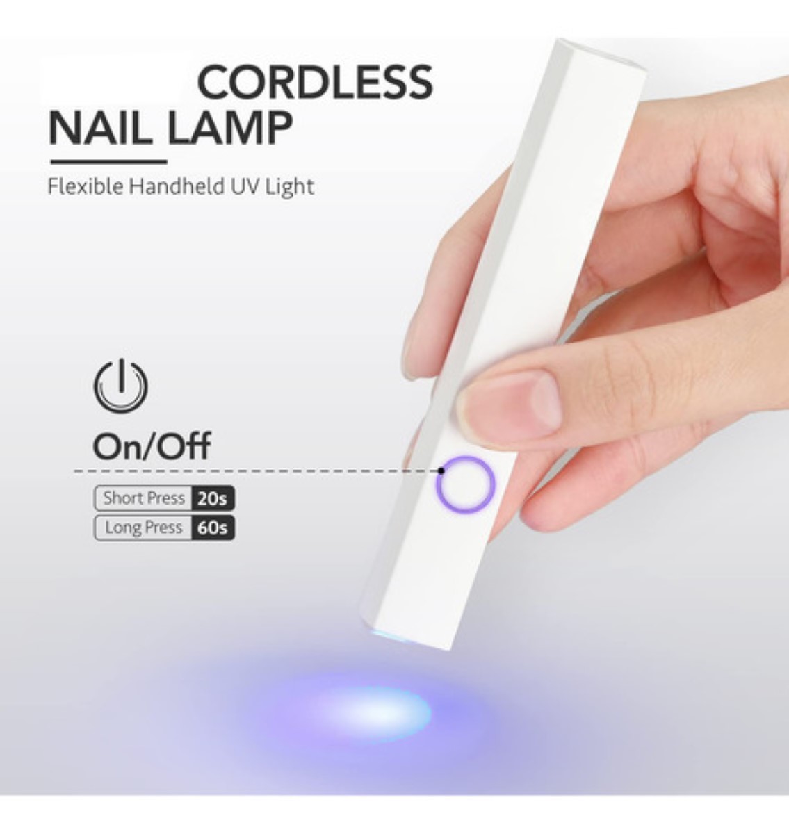 Mini Portátil Lamparas Uv Led Uñas Acrilicas Profesional Blanco