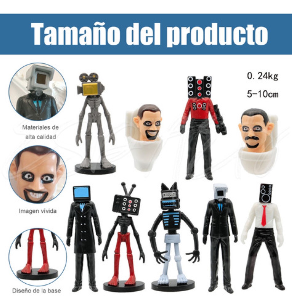 Skibidi Toilet Tv Man Speakerman 9 Figuras