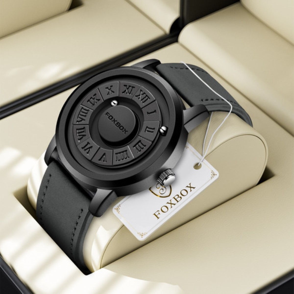 Reloj De Cuarzo Para Hombre, Moderno, Con Forma De Bola negro