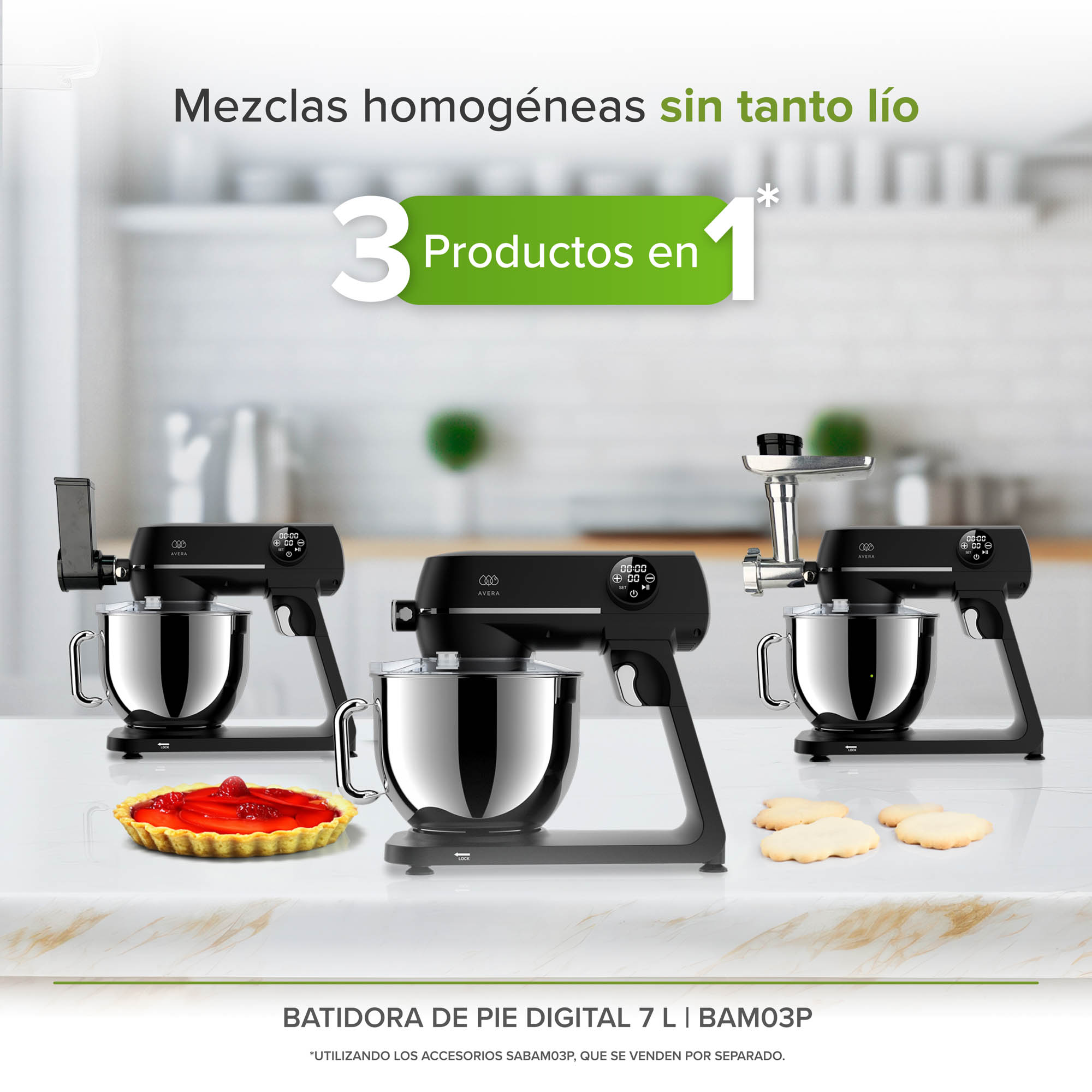 Batidora De Pedestal De Pie 7 Litros Premium Digital Avera BAM03P
