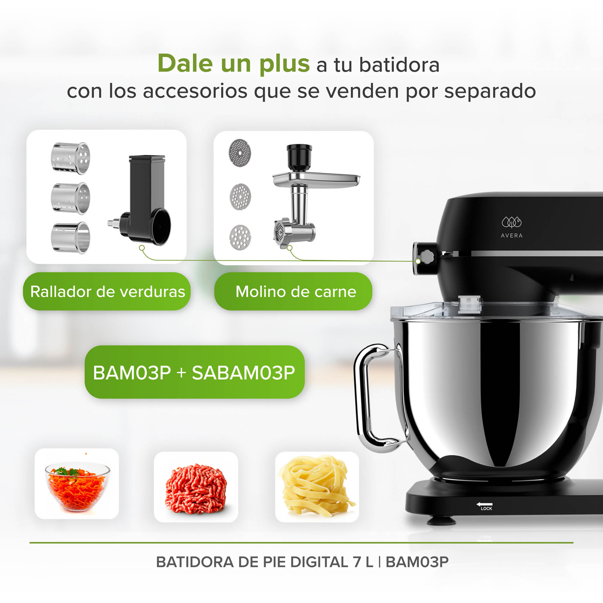 Batidora De Pedestal De Pie 7 Litros Premium Digital Avera BAM03P