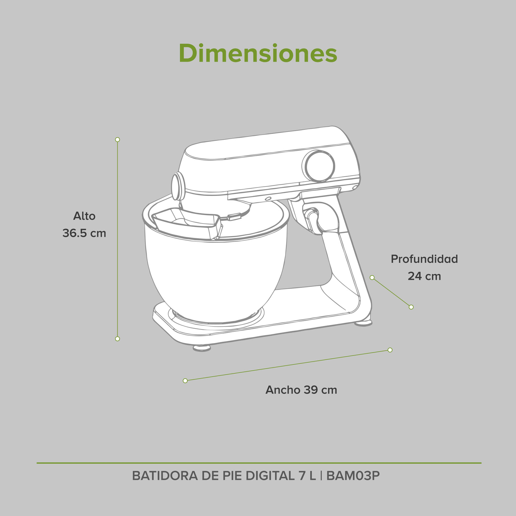 Batidora De Pedestal De Pie 7 Litros Premium Digital Avera BAM03P