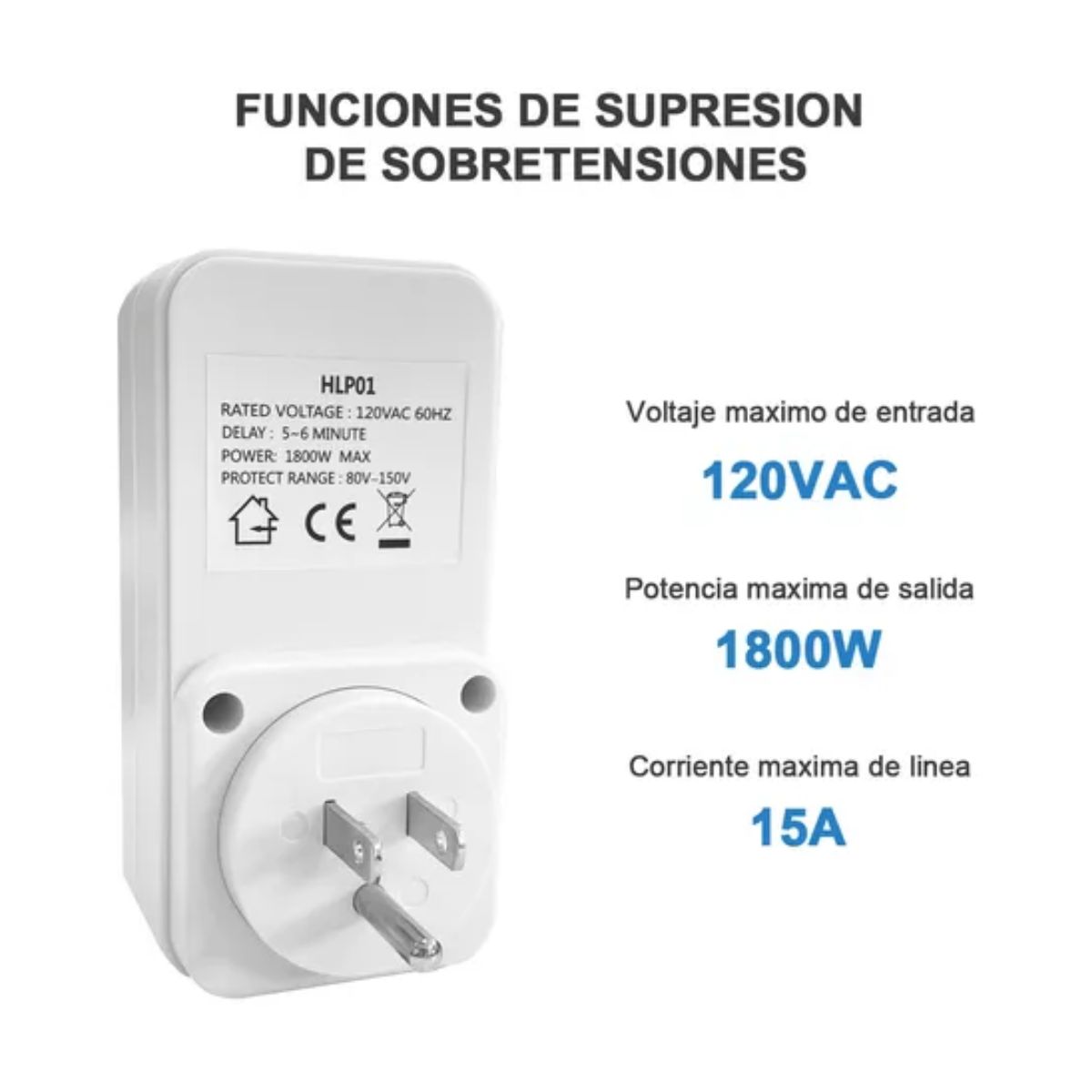 Protector Voltaje Refrigerador Lavadora Electrodomésticos Blanco