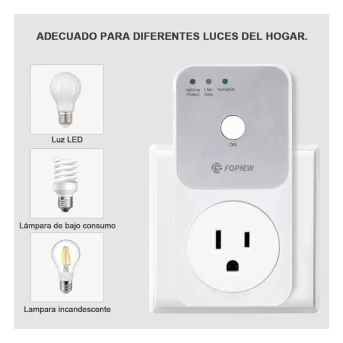 Protector Voltaje Refrigerador Lavadora Electrodomésticos Blanco