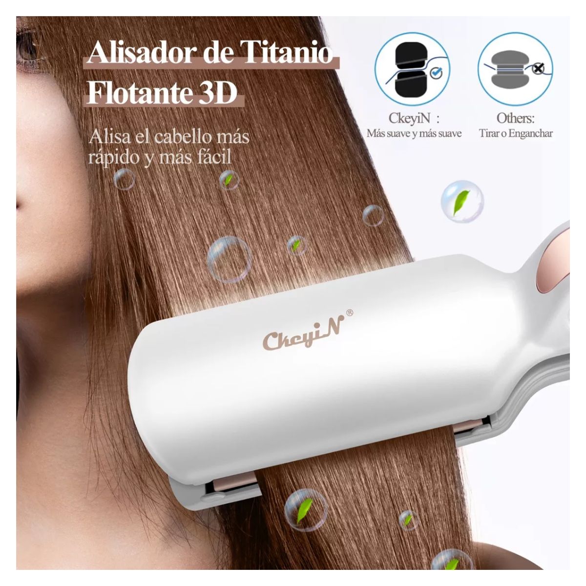 Plancha Para Cabello Profesional Cerâmica Infrarrojo 58mm Blanco
