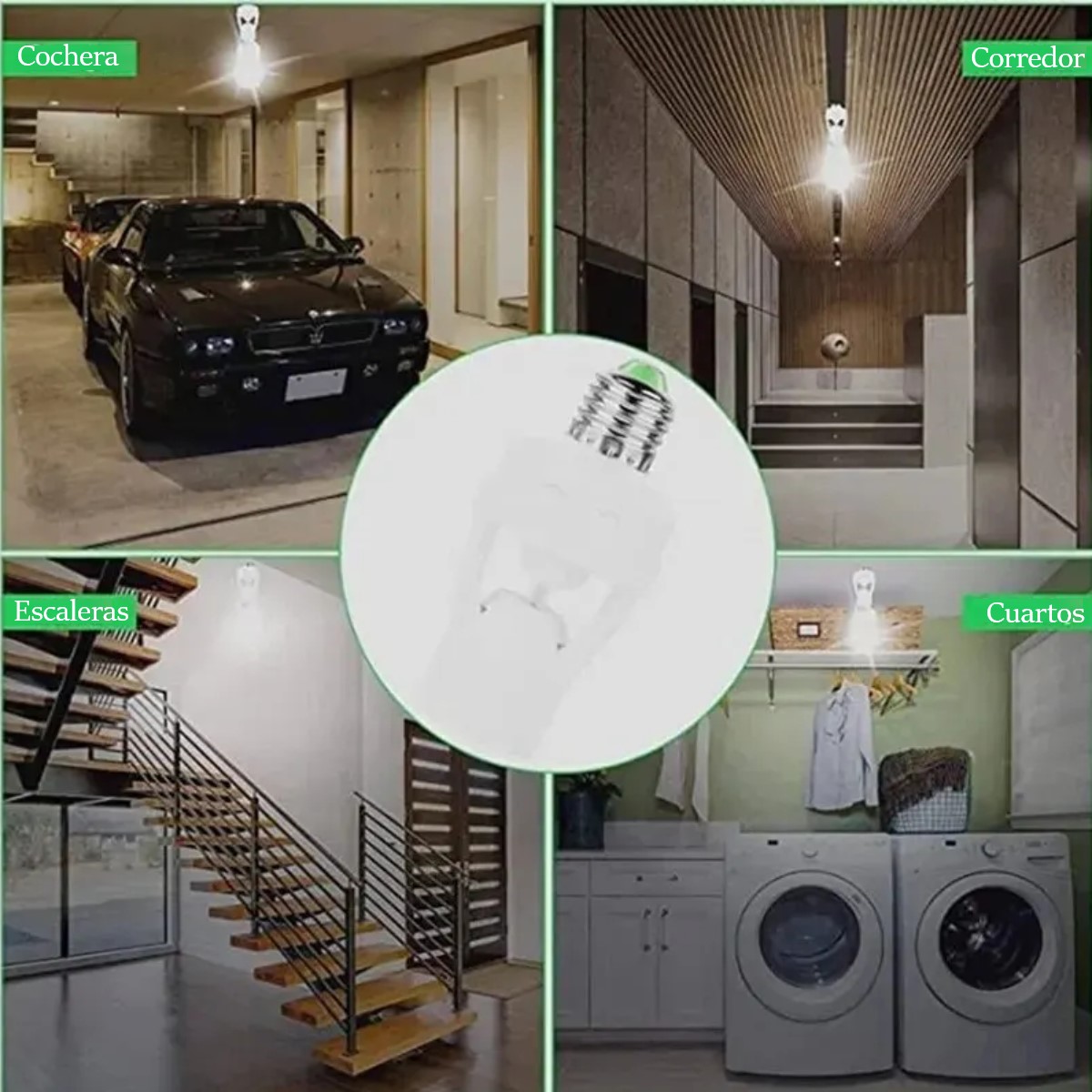 Socket Interruptor luz Sensor movimiento Base detectora E27 110V soporte lámpara foco led casa