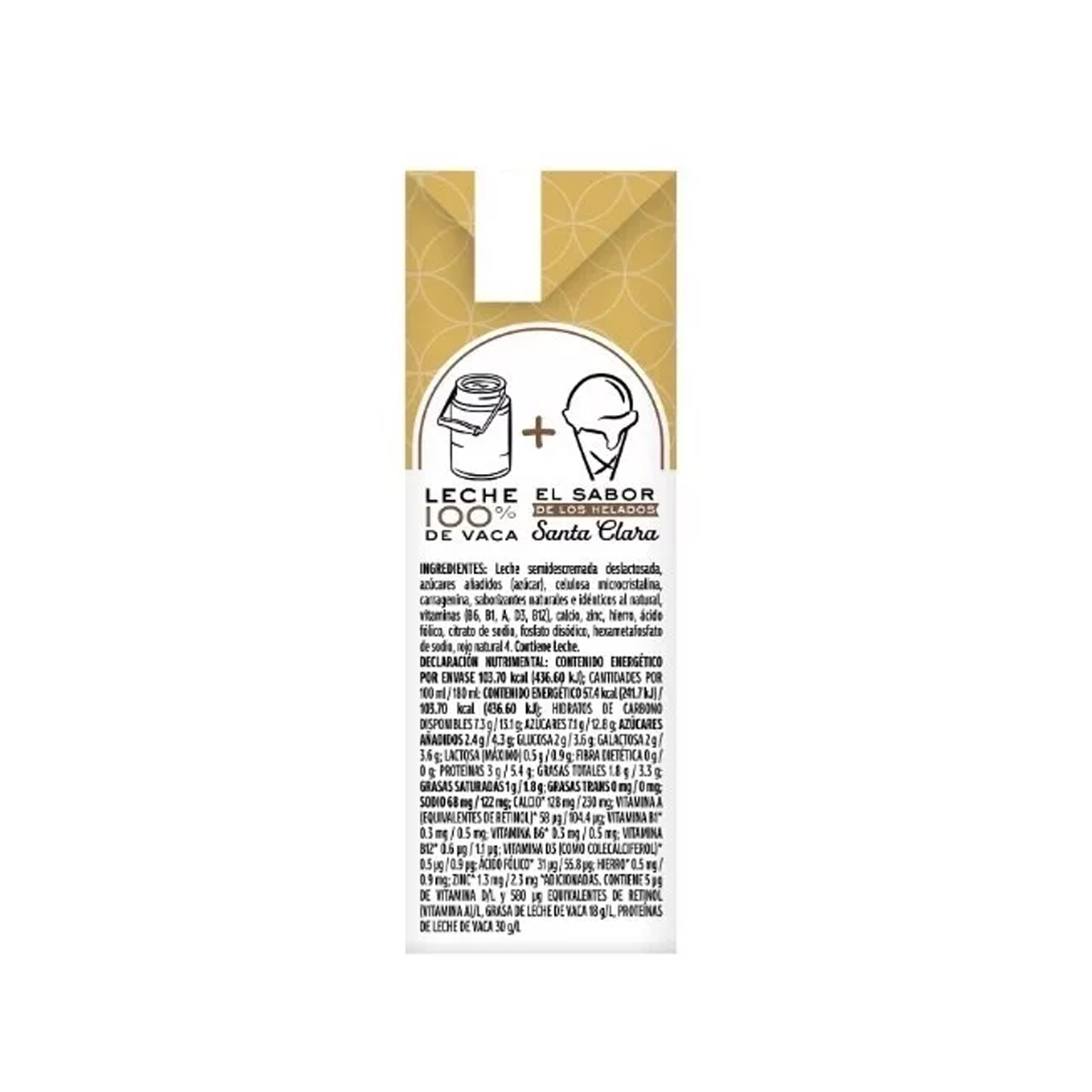 Leche Santa Clara Sabor Vainilla 180 ml 24 Piezas