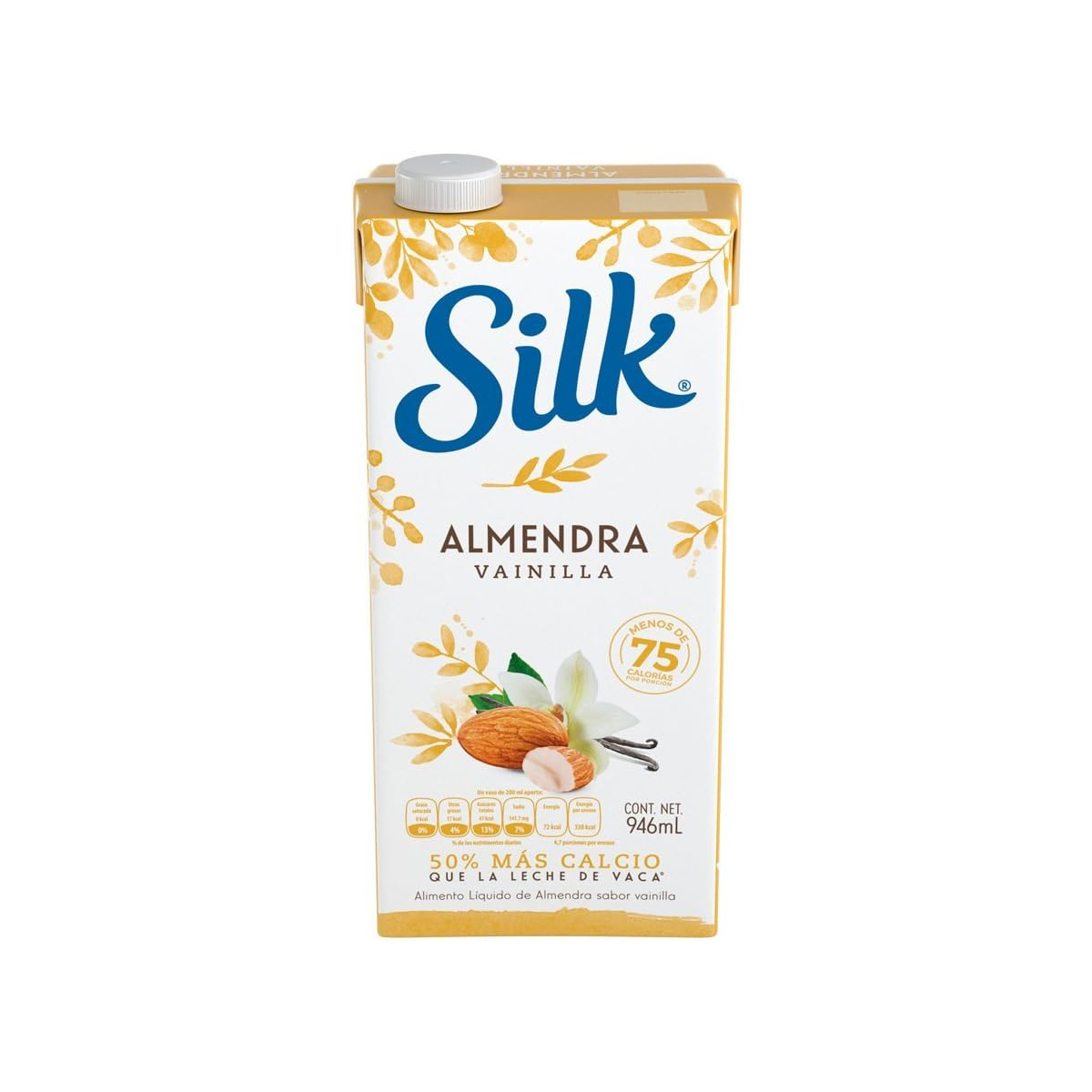 Leche de Almendra Silk Vainilla sin Azúcar 6 Piezas de 946 ml c/u