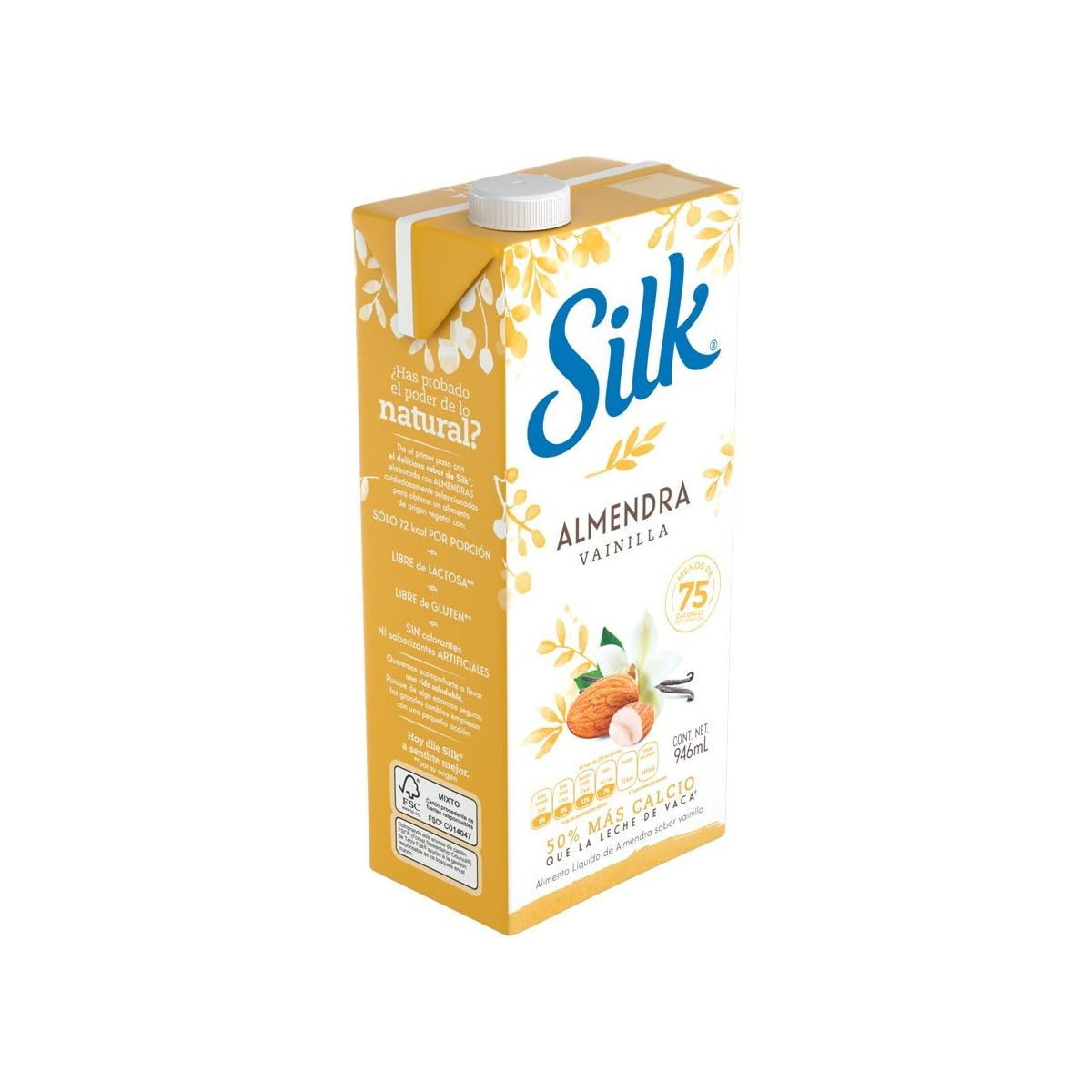 Leche de Almendra Silk Vainilla sin Azúcar 6 Piezas de 946 ml c/u
