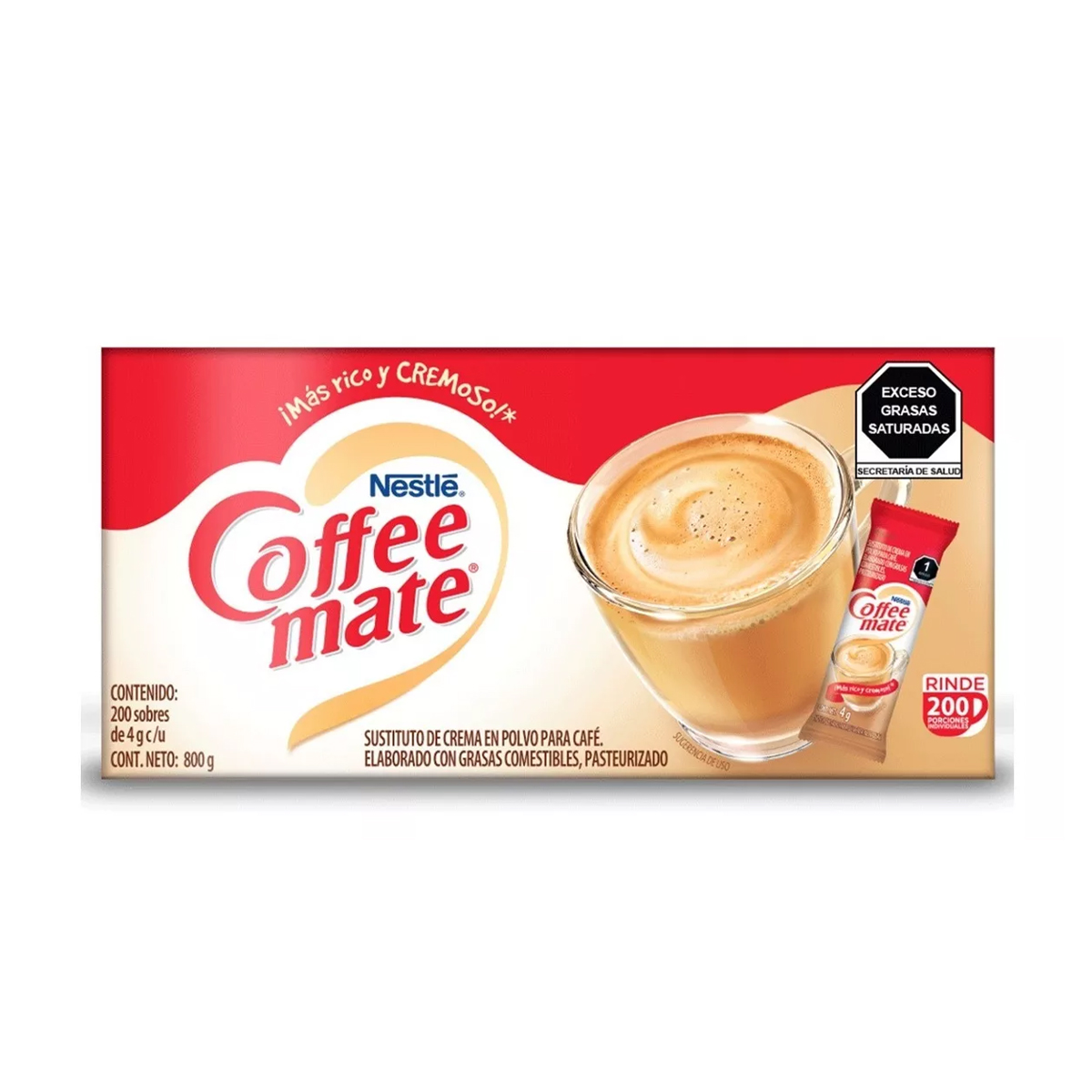 Coffee Mate Sustituto de Crema 4 Cajas con 200 Sobres de 4 gramos c/u