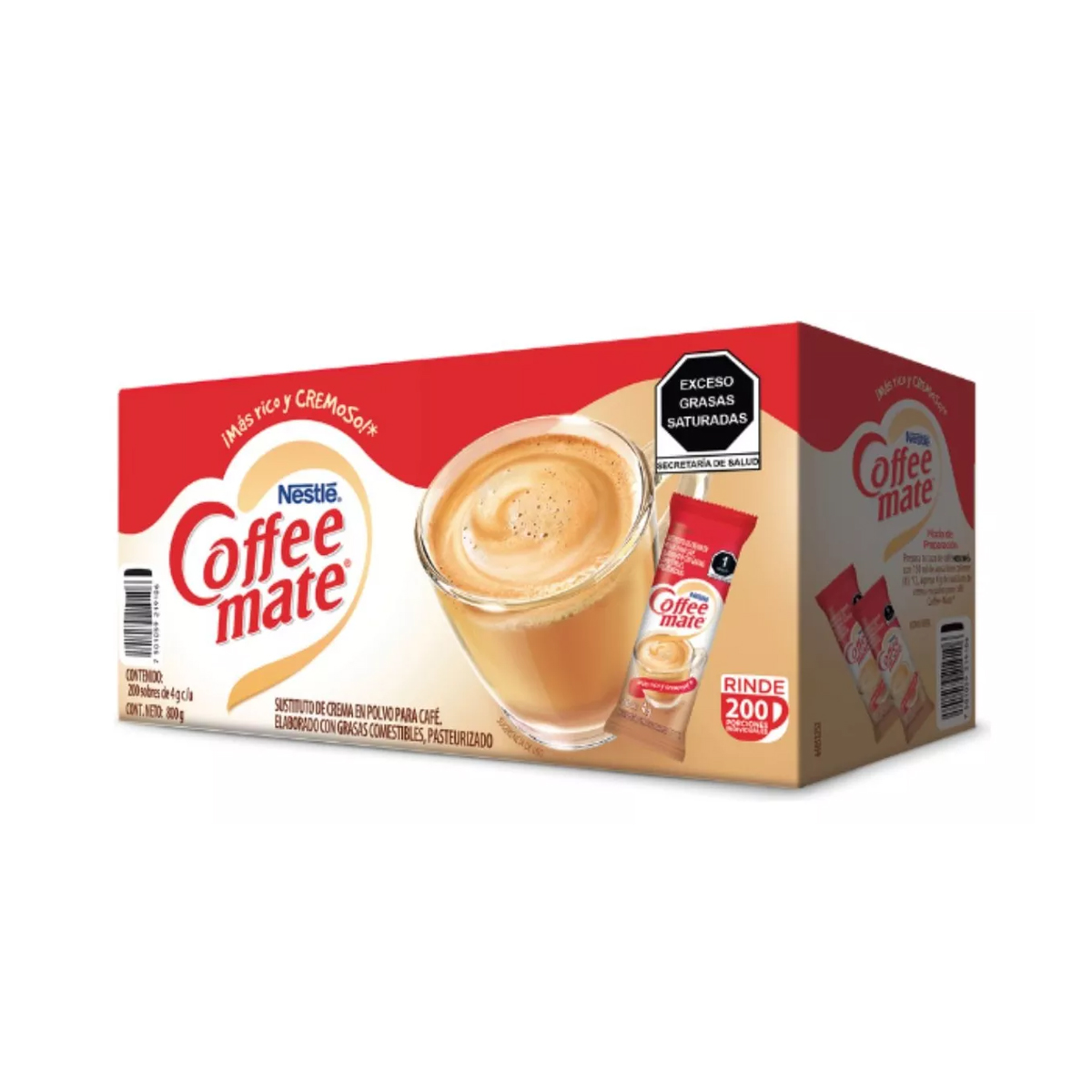 Coffee Mate Sustituto de Crema 4 Cajas con 200 Sobres de 4 gramos c/u