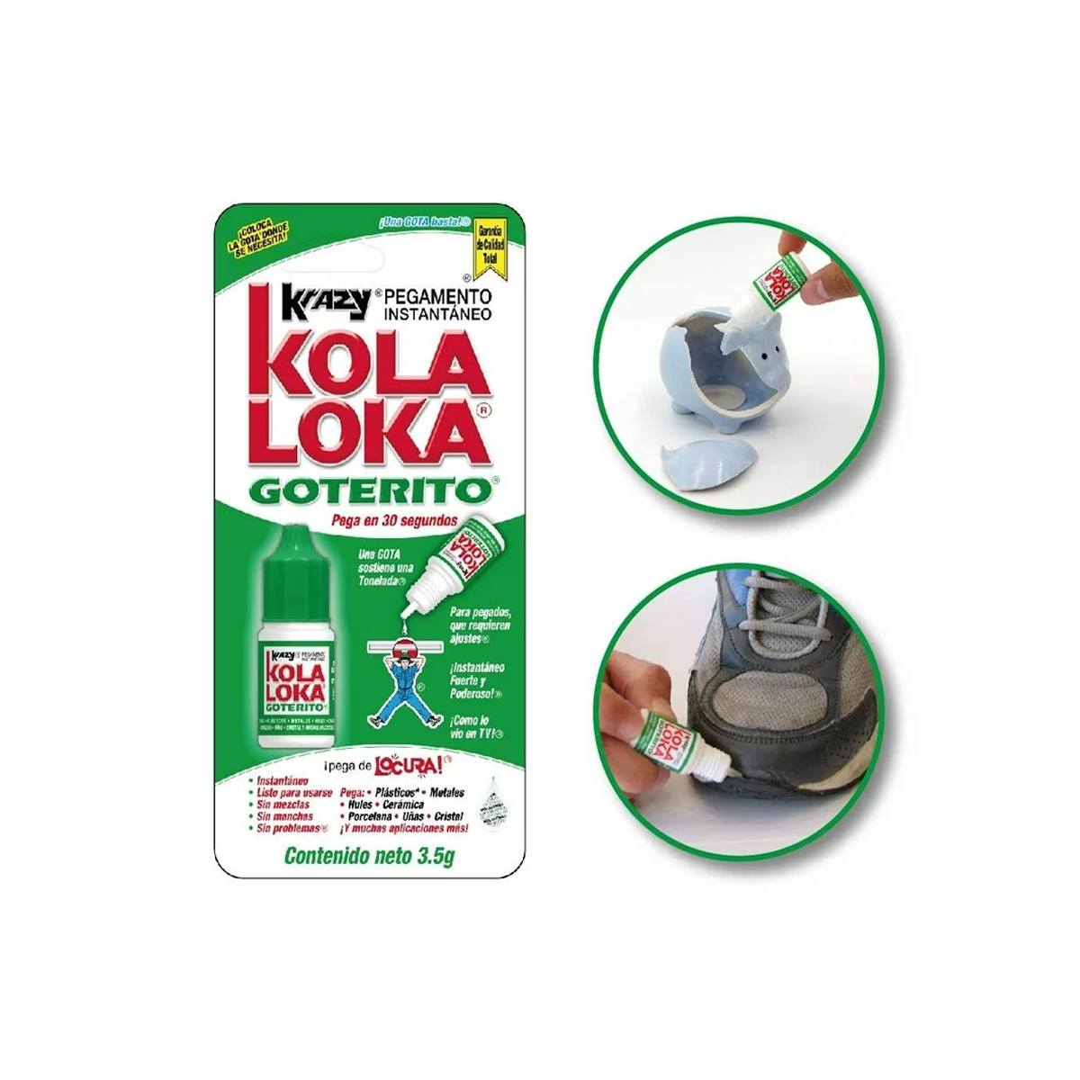 Pegamento Kola Loka Paquete con 5 Goteritos de 3.5 gramos c/u