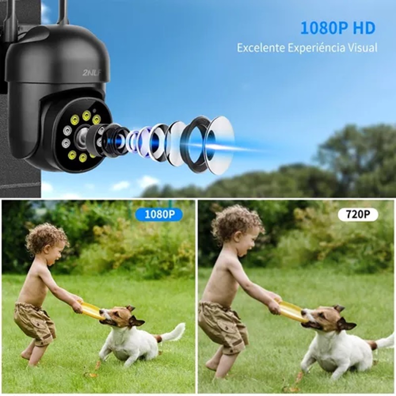 2nlf® Cámara De Seguridad Exterior Wifi 5g 1080p Con Led