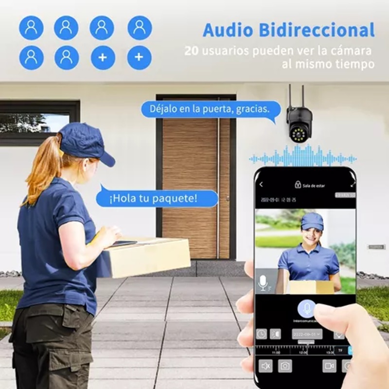 2nlf® Cámara De Seguridad Exterior Wifi 5g 1080p Con Led