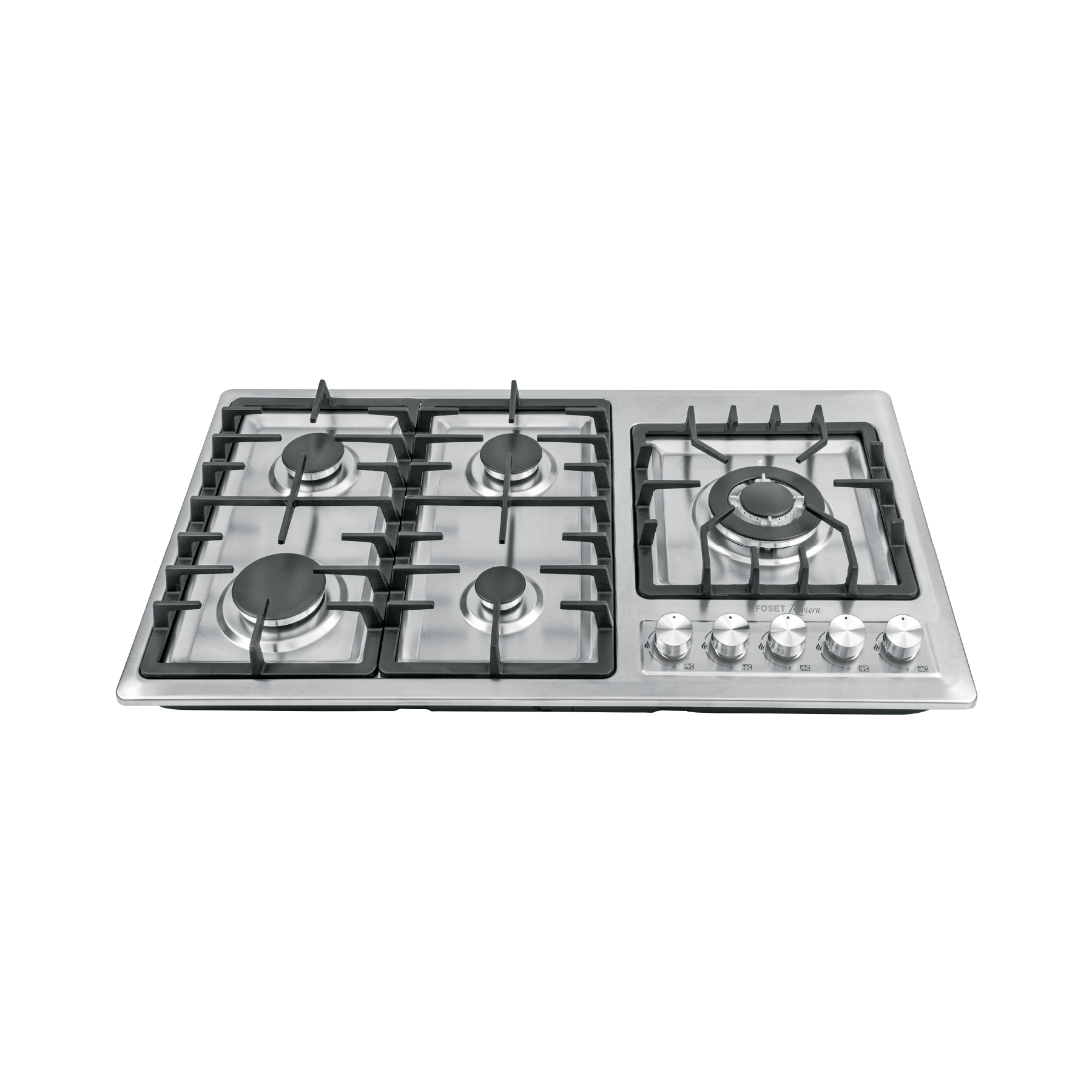 PARRILLA GAS EMPOTRABLE 90CM, 5 QUEM, LATERAL, INOX, RIVIERA FOSET 48319