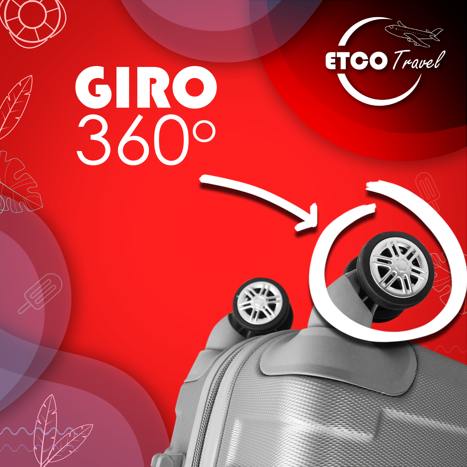 Maleta De Viaje Ligera 19 Pul Etco Travel Equipaje De Mano color Gris Plata Avion Ruedas 360 Barata