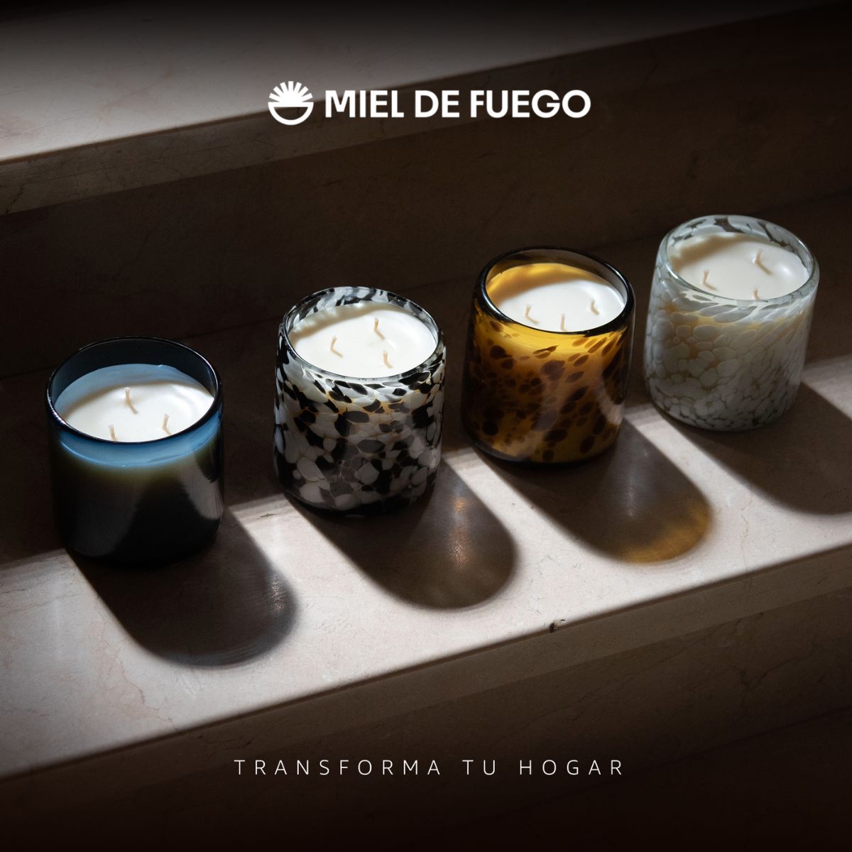 Vela Aromatica de Cera de Soya 100% Artesanal - Miel de Fuego - Aroma Mango y Coco 