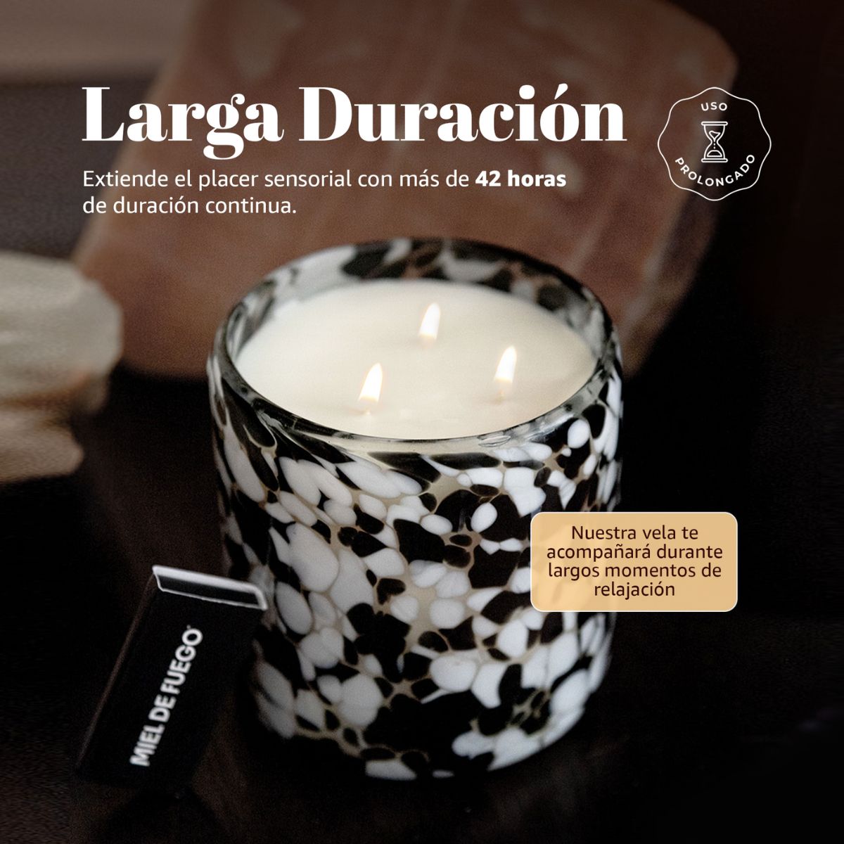 Vela Aromatica de Cera de Soya 100% Artesanal - Miel de Fuego - Aroma Mango y Coco 