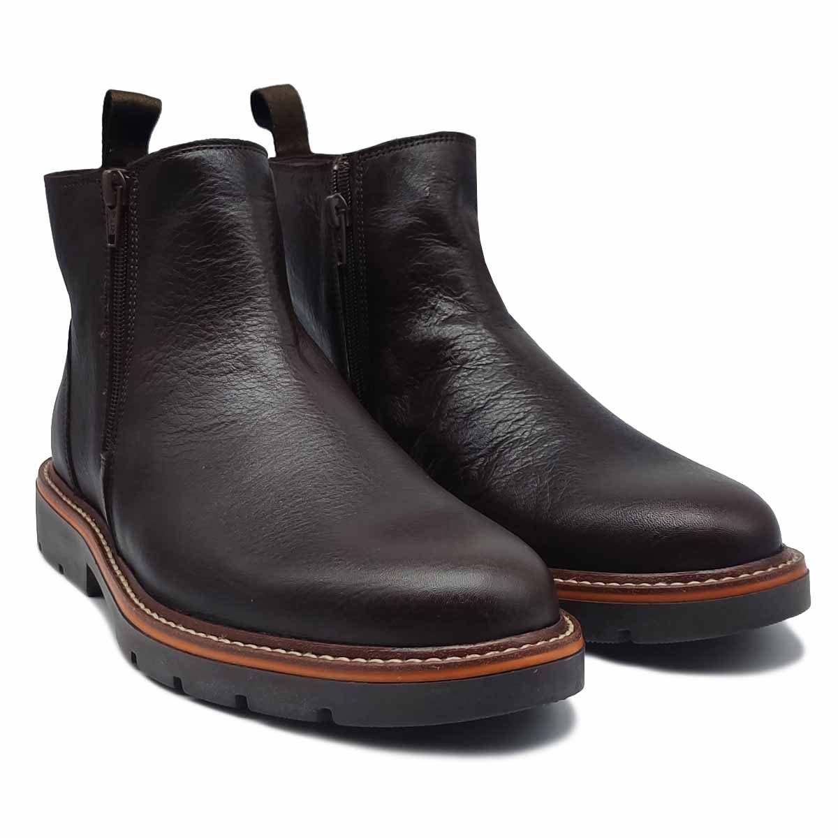 Botines 20hrs 952 Cafes Rocca Hombre Casuales Track 100% Piel.