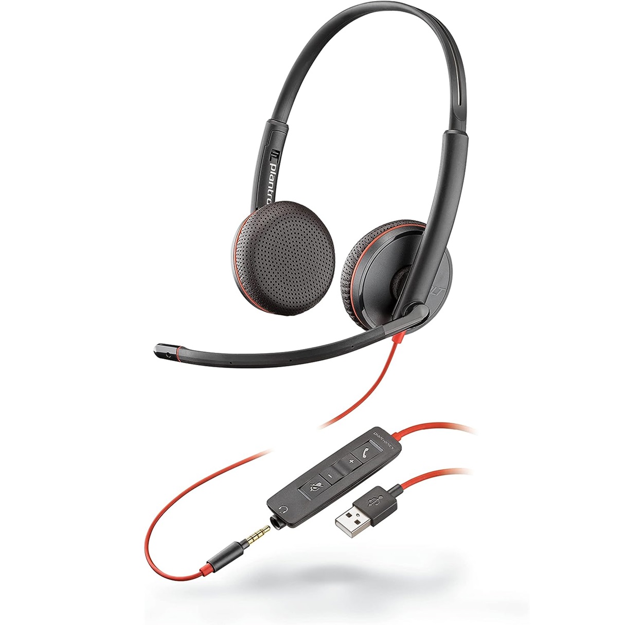 Audífonos Con Micrófono Binaural Poly Blackwire 3225 Alámbrico USB