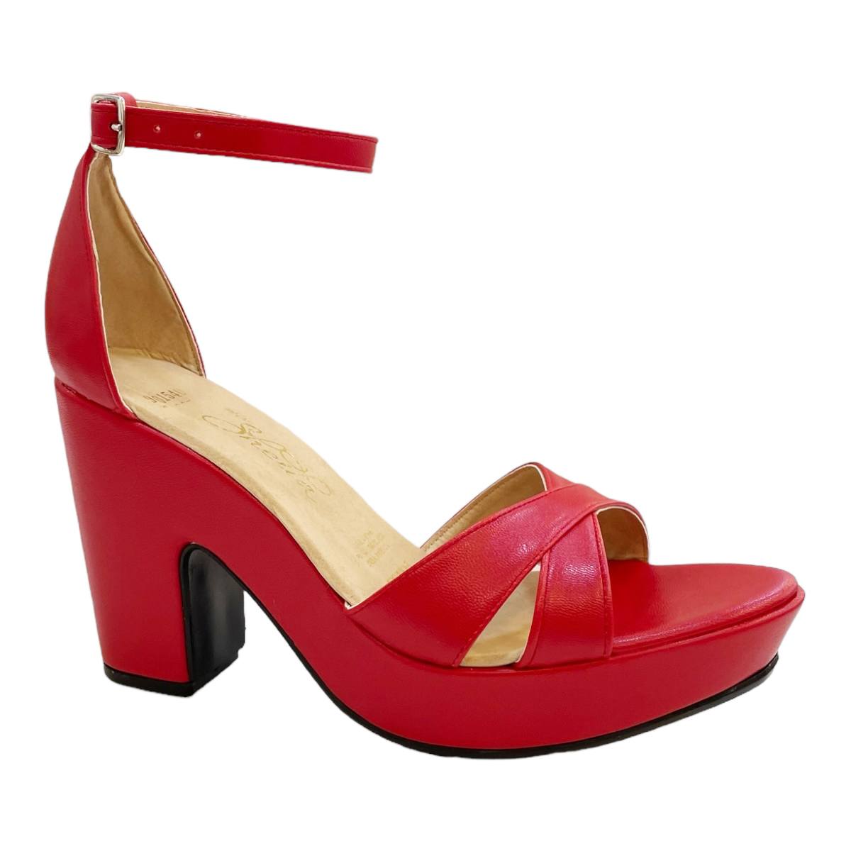 Zapatillas Rojas Mujer Tacon Plataforma Sheila Novia