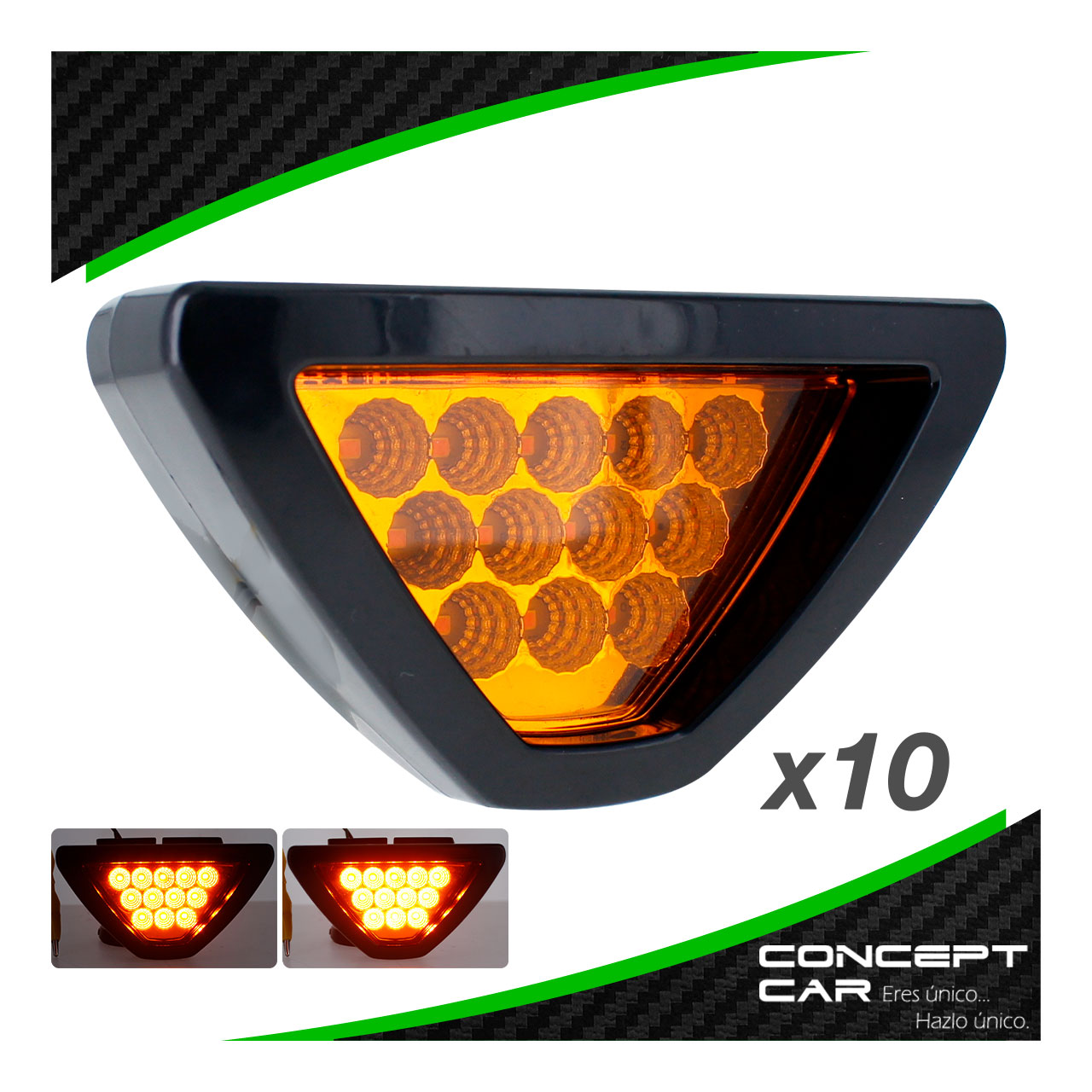 10 Stop Tipo Formula 1 Auto Moto 12 Led 3 Funciones Universal