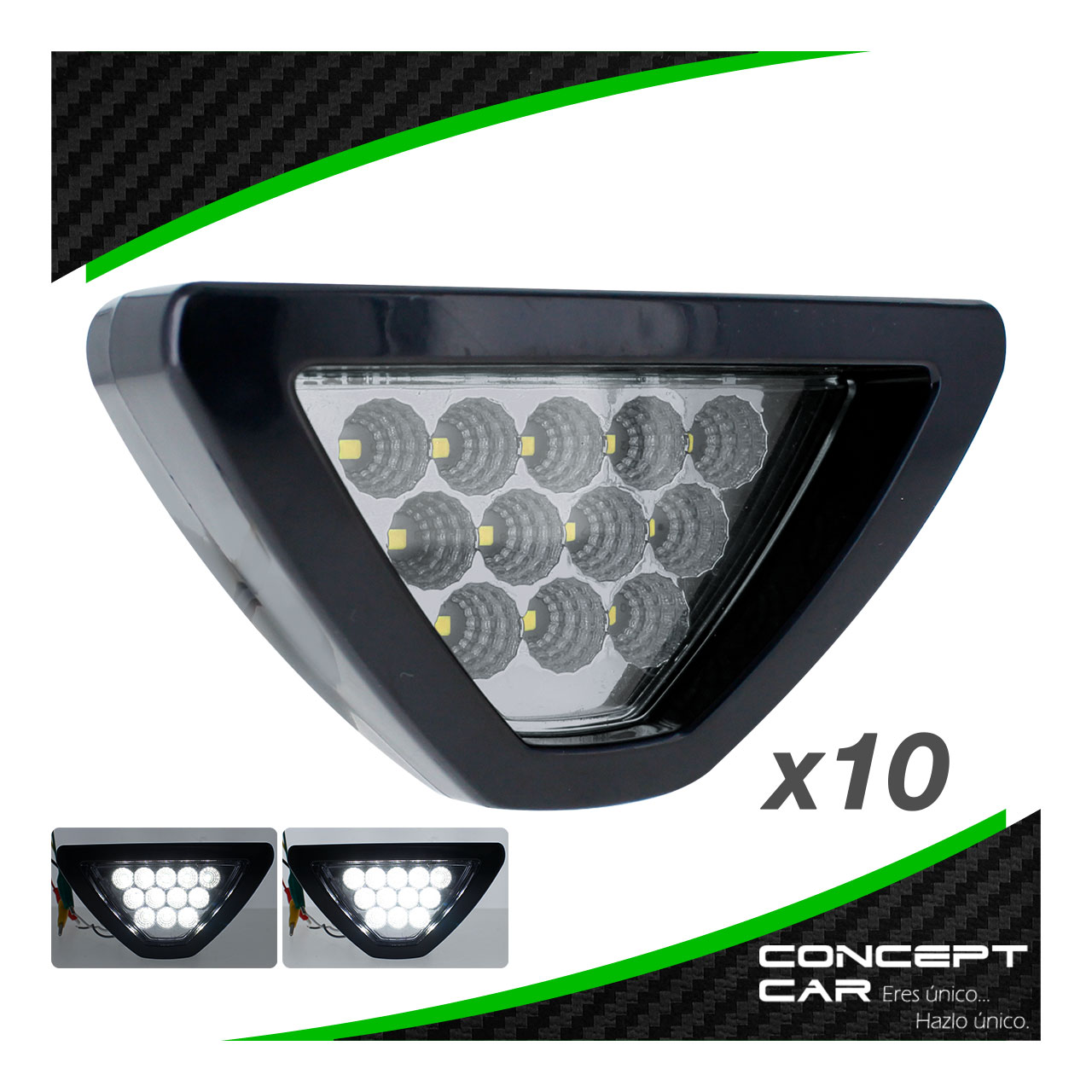 10 Stop Tipo Formula 1 Auto Moto 12 Led 3 Funciones Universal