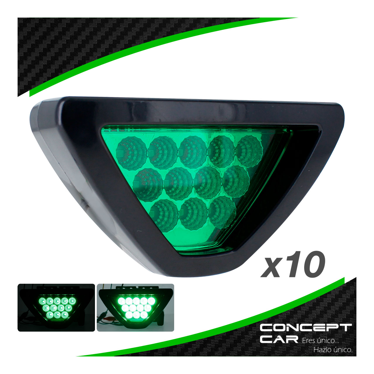 10 Stop Tipo Formula 1 Auto Moto 12 Led 3 Funciones Universal