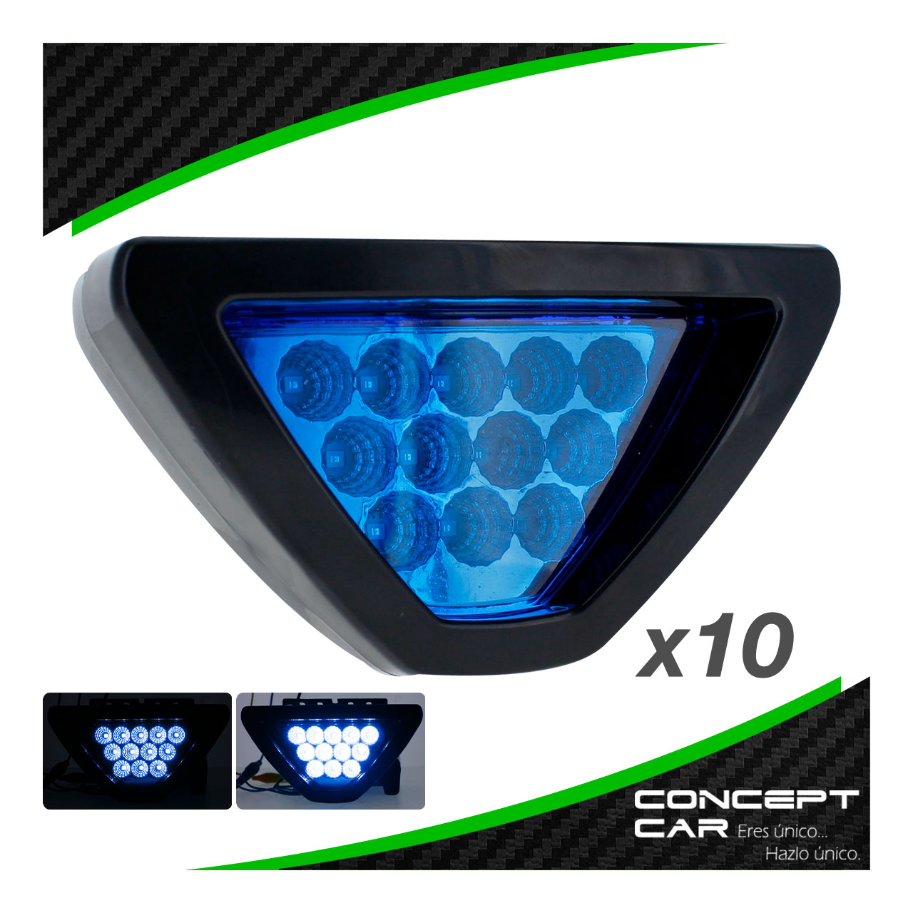 10 Stop Tipo Formula 1 Auto Moto 12 Led 3 Funciones Universal