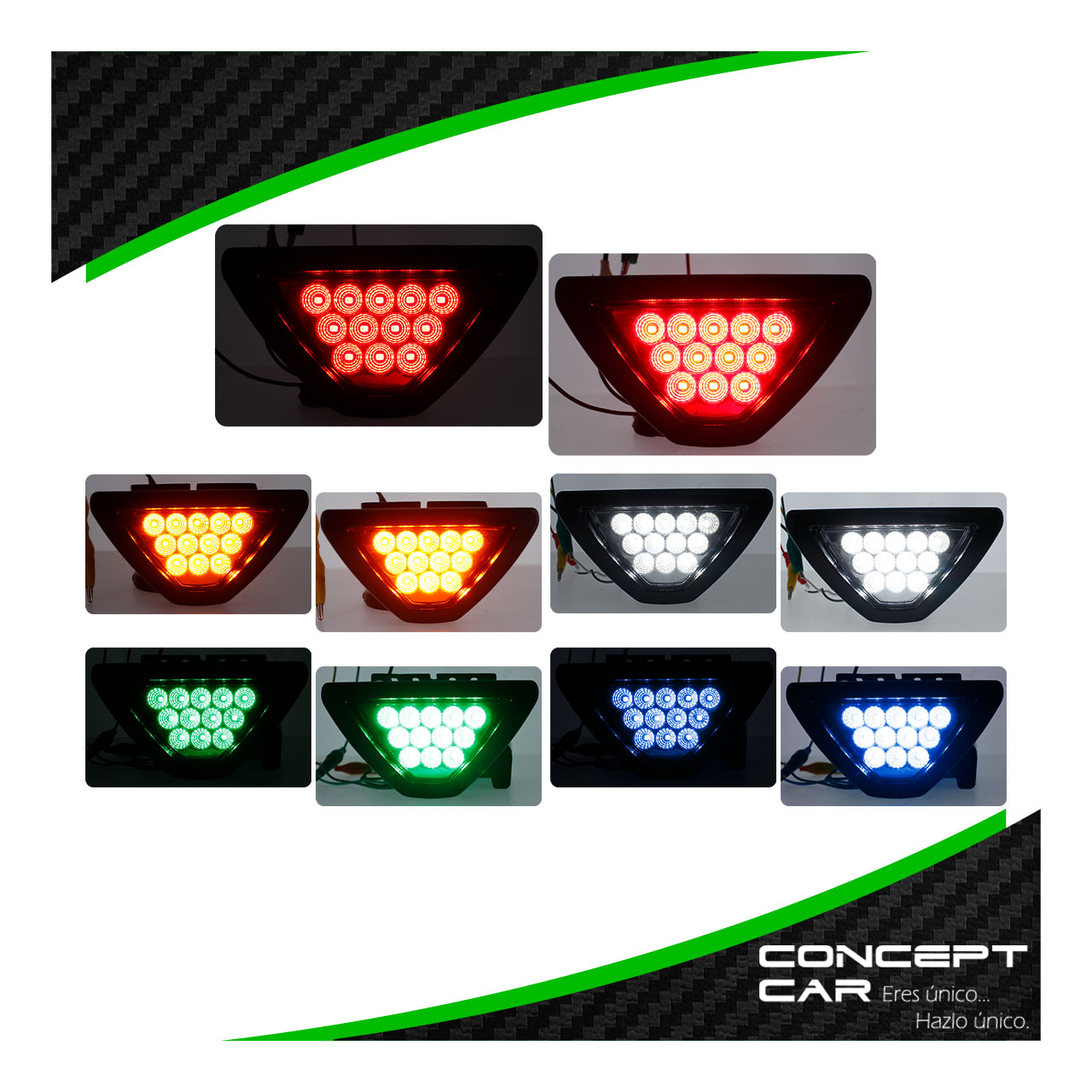 10 Stop Tipo Formula 1 Auto Moto 12 Led 3 Funciones Universal