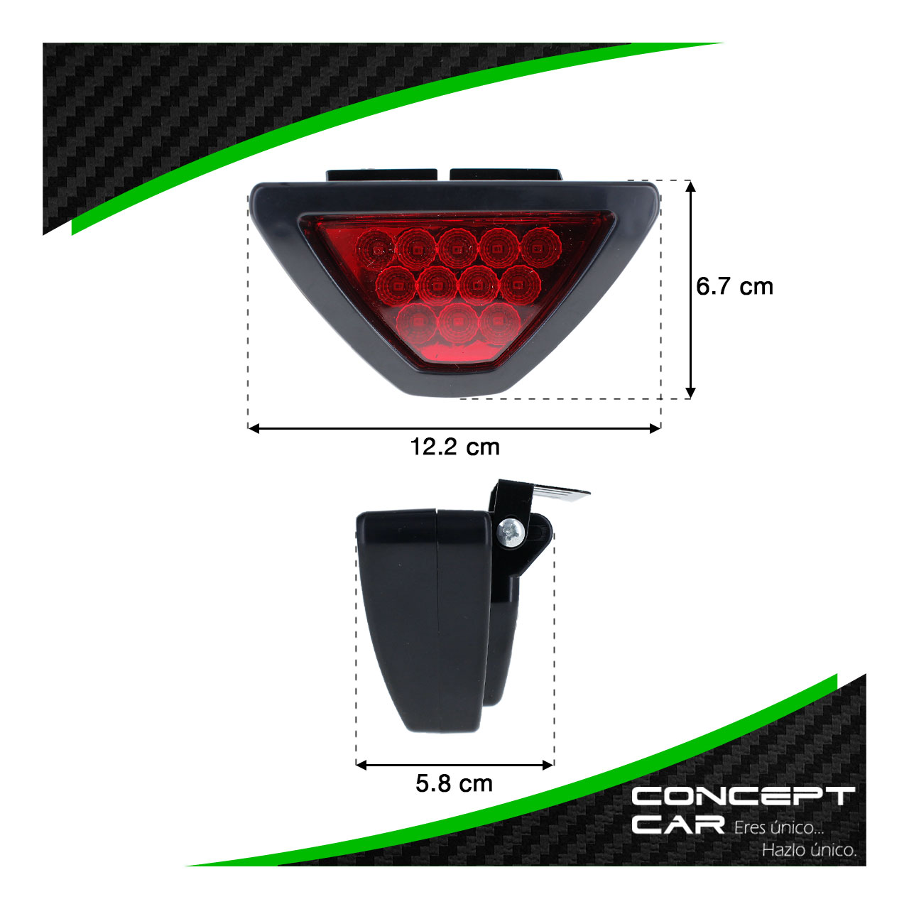 10 Stop Tipo Formula 1 Auto Moto 12 Led 3 Funciones Universal