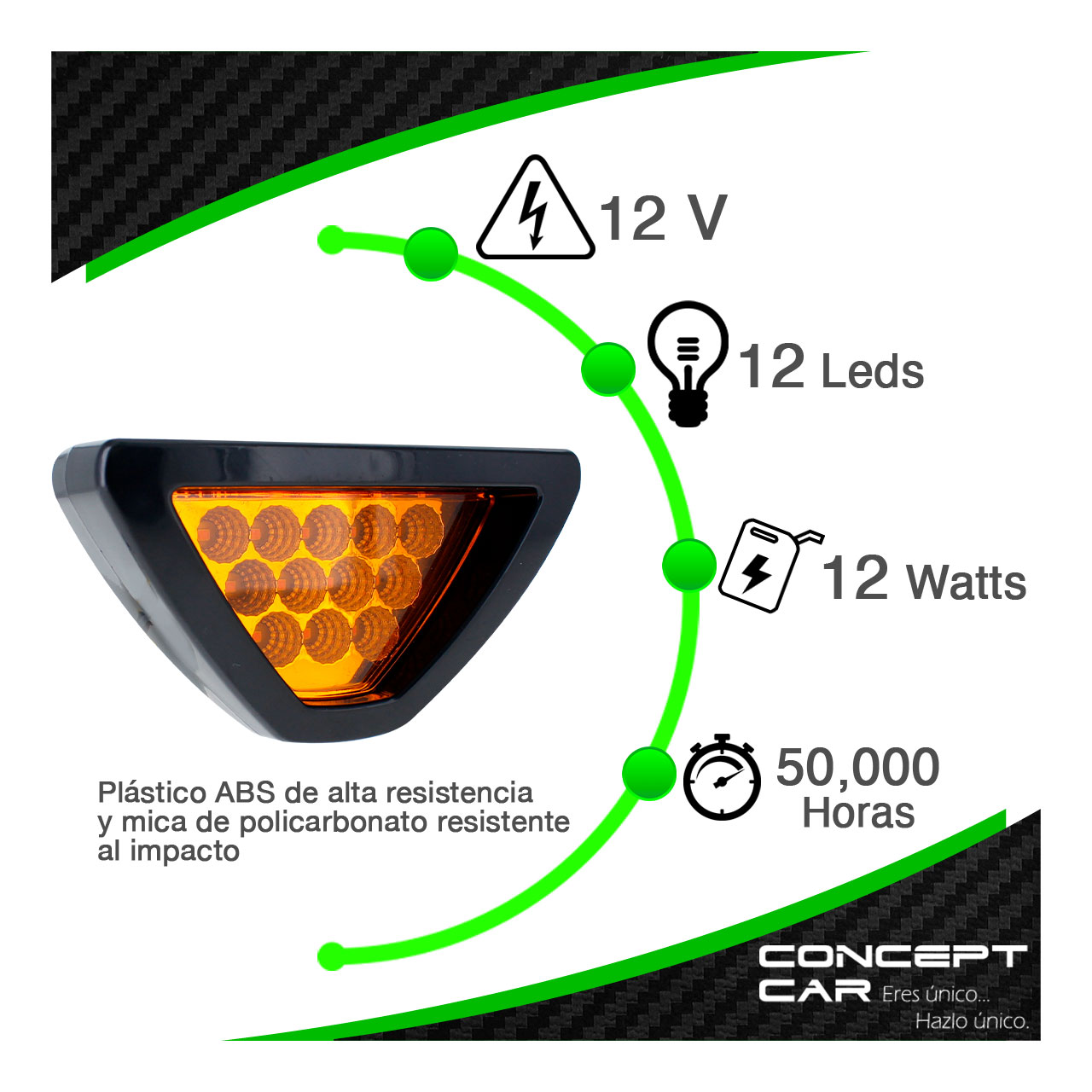 10 Stop Tipo Formula 1 Auto Moto 12 Led 3 Funciones Universal