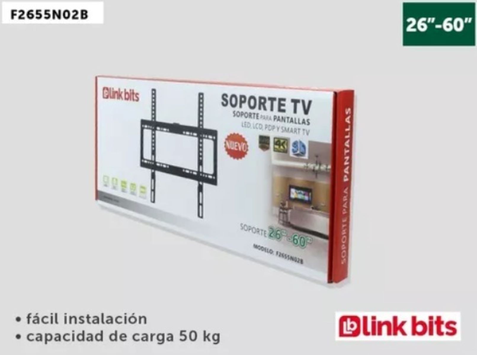 Soporte Fijo Para Pantalla Tv Monitor 26 A 60 Pulgadas T3432