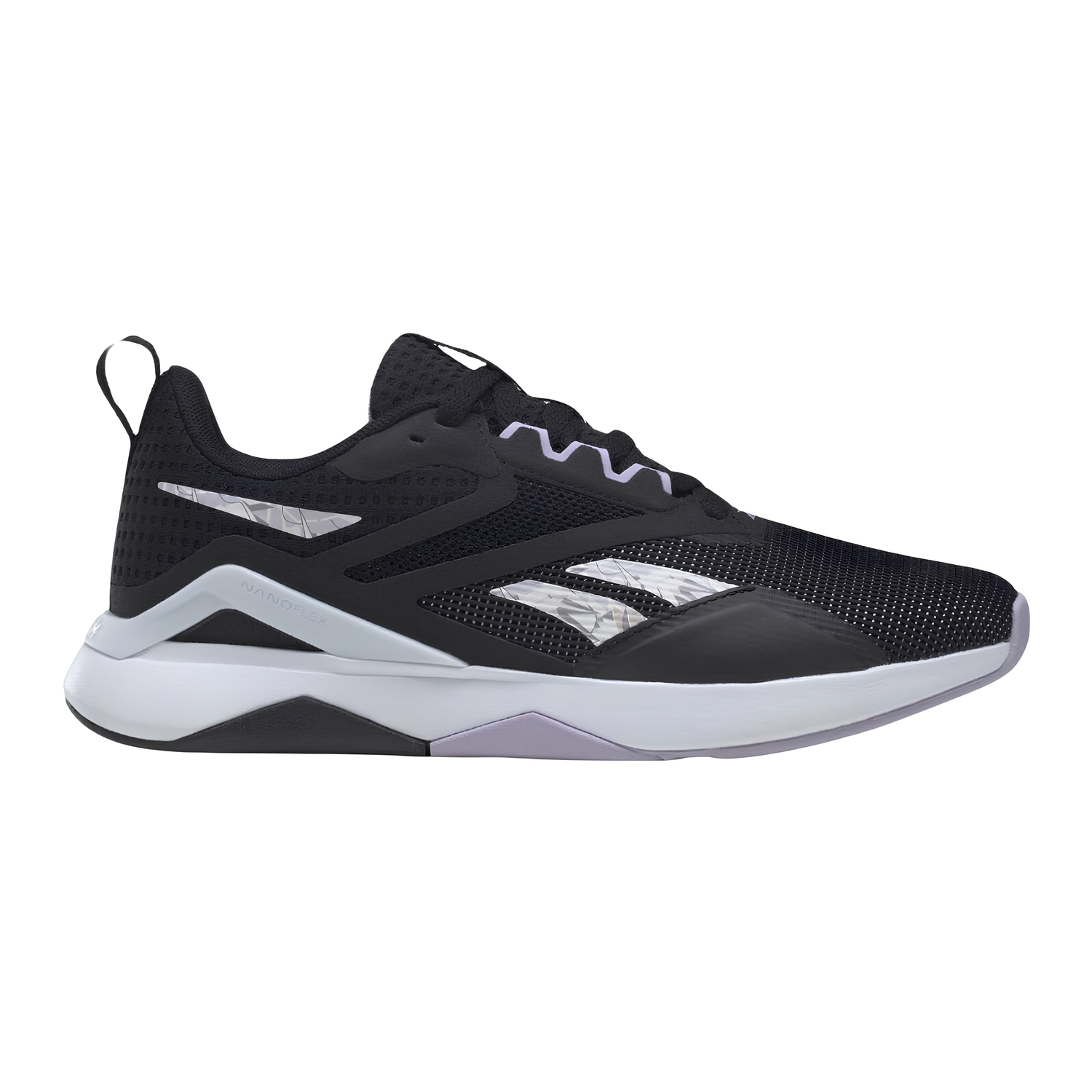 Tenis Reebok Para Mujer Nanoflex Tr 2.0 Hq4221 Negro Lila.