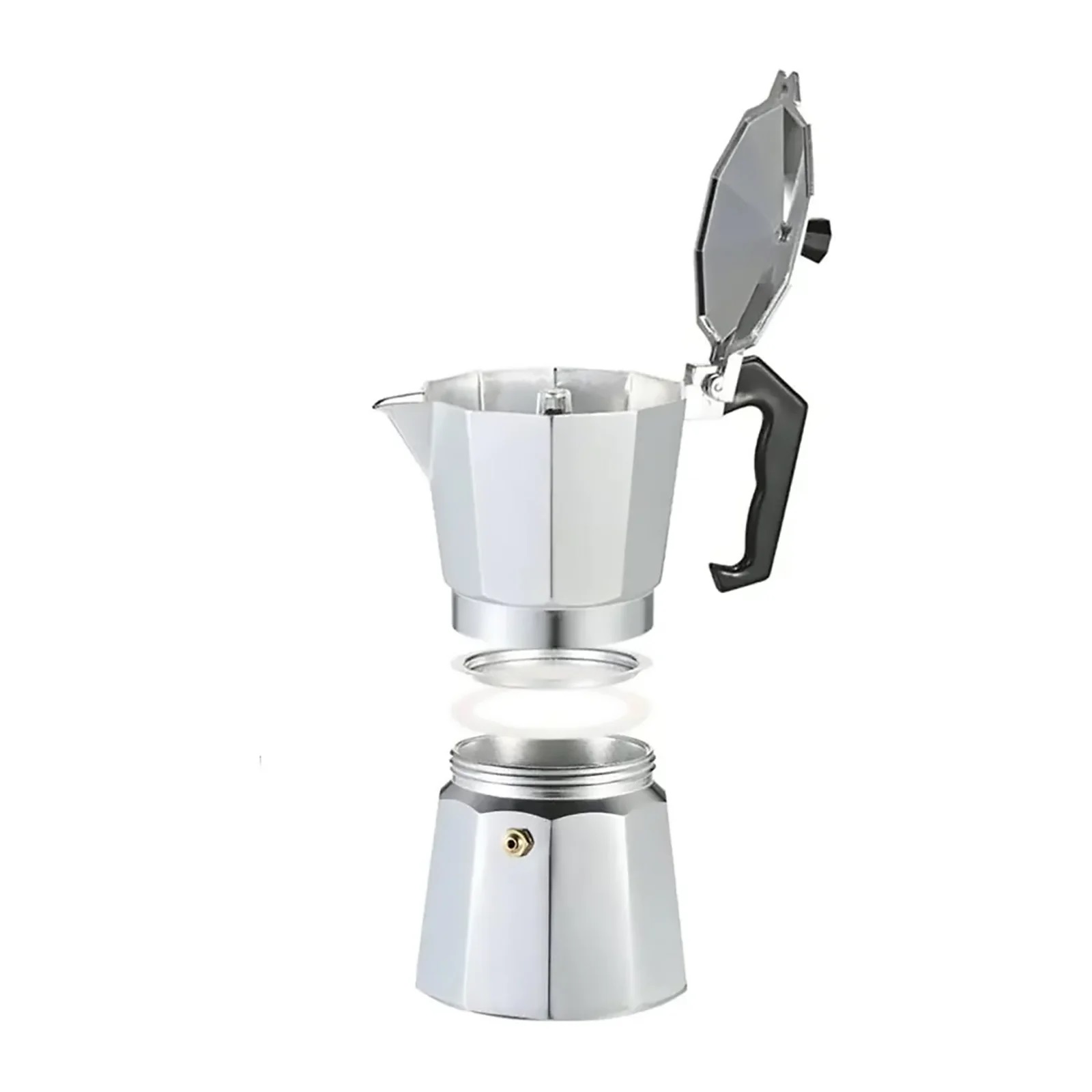 Cafetera Estilo Italiano Hudson 450 ml Aluminio Pulido M003