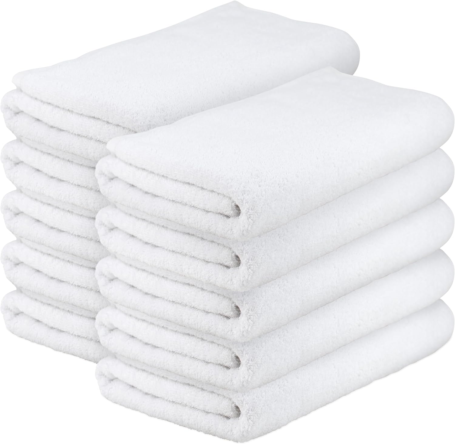 GILA Toalla para Manos de Algodón linea Essentials I Paquete de 10 Toallas Blancas para Baño