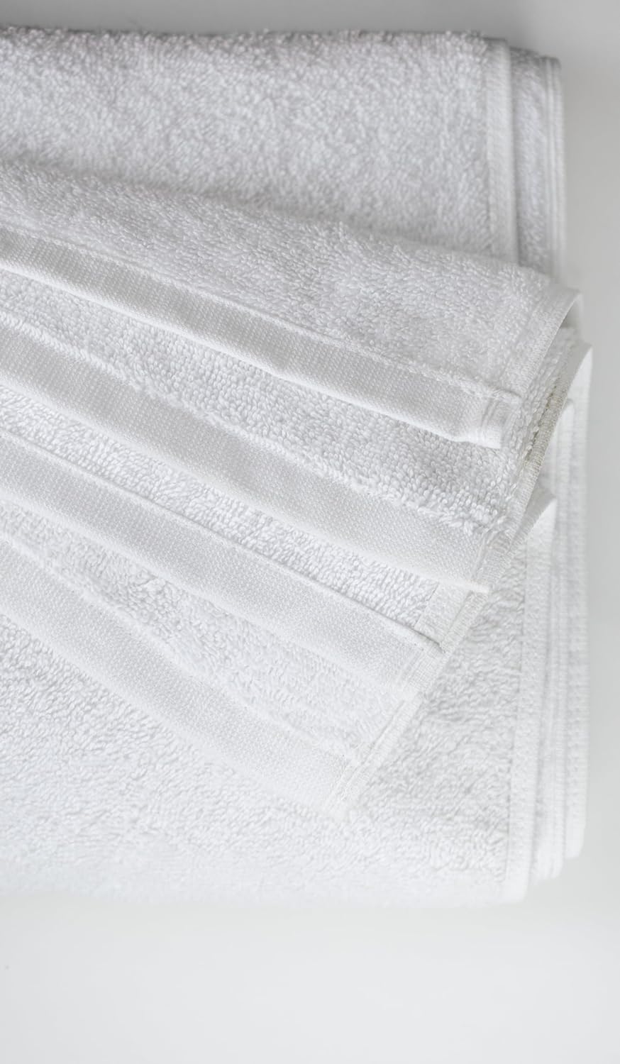 GILA Toalla para Manos de Algodón linea Essentials I Paquete de 10 Toallas Blancas para Baño