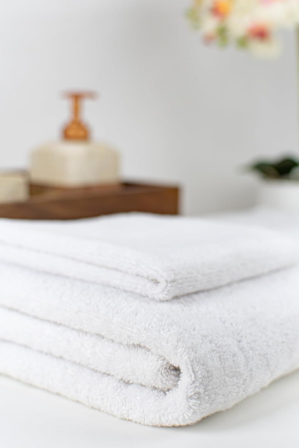 GILA Toalla para Manos de Algodón linea Essentials I Paquete de 10 Toallas Blancas para Baño