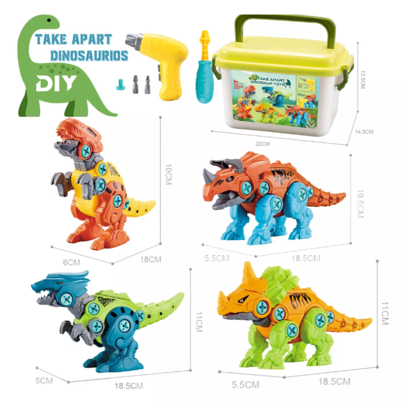 Dinosaurio De Juguete Con Taladro Eléctrico Para Niños 4pcs.