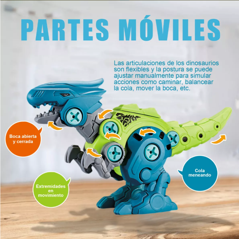 Dinosaurio De Juguete Con Taladro Eléctrico Para Niños 4pcs.