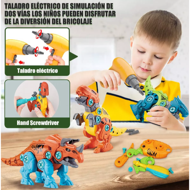 Dinosaurio De Juguete Con Taladro Eléctrico Para Niños 4pcs.