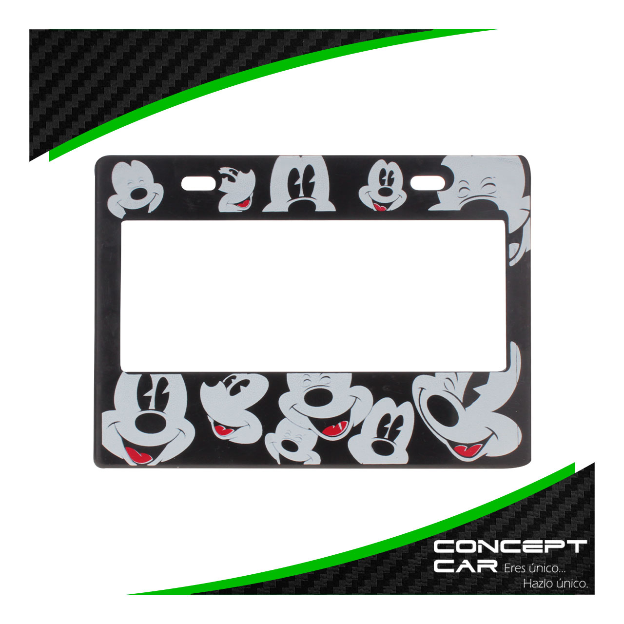 Marco Portaplaca Moto Plastico Logo Impreso Mickey Mouse