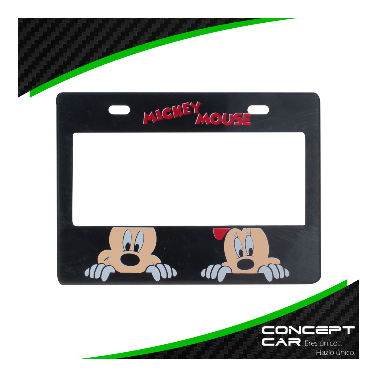 Marco Portaplaca Moto Plastico Logo Impreso Mickey Mouse