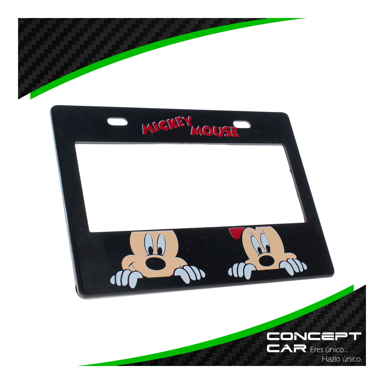 Marco Portaplaca Moto Plastico Logo Impreso Mickey Mouse