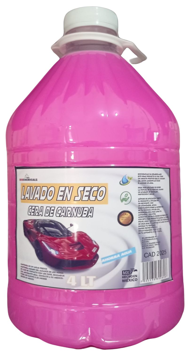 Lavado En Seco PARA AUTOS Con Cera Carnauba  4 Litros