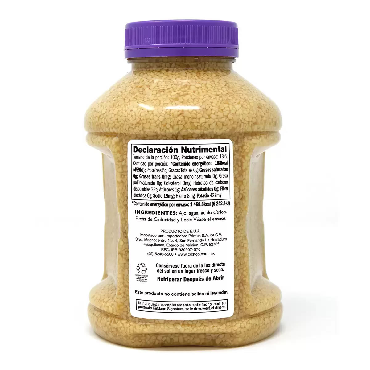 Ajo Picado Kirkland Signature 8573 Contenido 1,36Kg