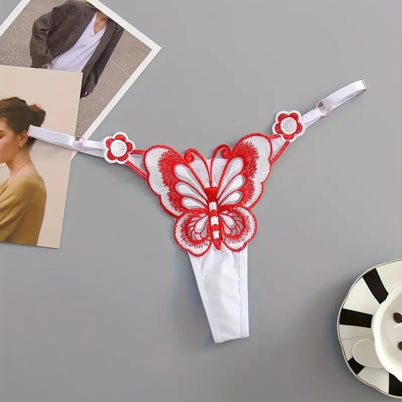 Set de tangas con bordado Mariposa