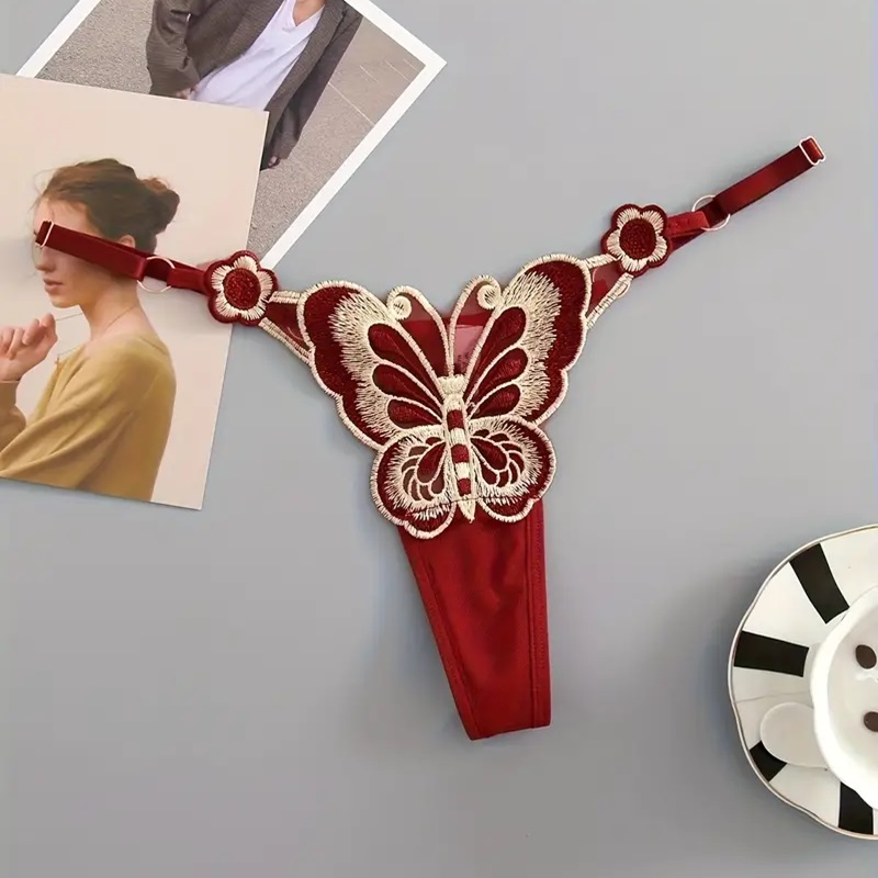 Set de tangas con bordado Mariposa
