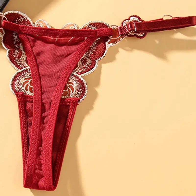 Set de tangas con bordado Mariposa