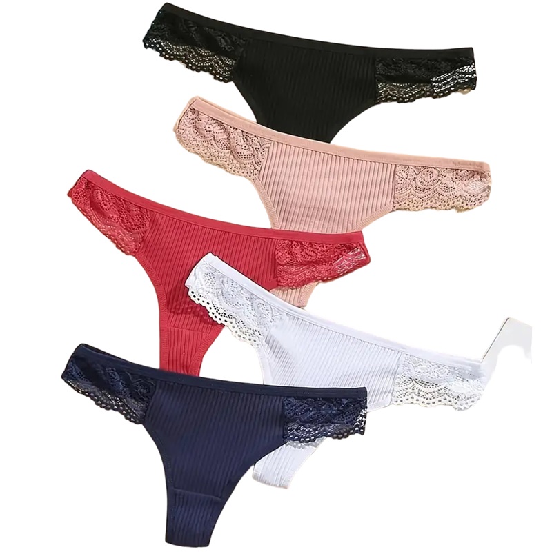 Tangas acanaladas 5 piezas.
